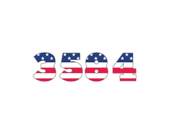 Vinyl Sticker Decal Patriotic Numbers Mailbox Door Helmet USA American Flag Garage Door DIY Sign Custom Personalized Gift Logo Shape
