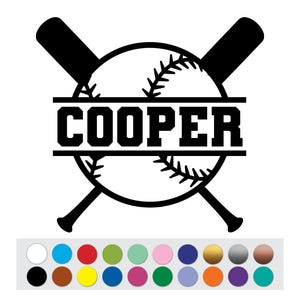 Baseball Bat Ball Player Sport Name Custom Text Personalized sign bumper sticker decal