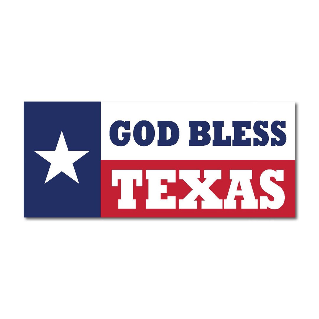 God Bless Texas Flag Banner Lone Star Sticker Decal Bumper Sticker