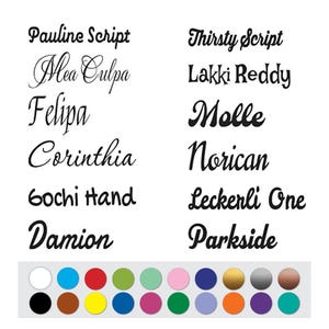 Vinyl Sticker Decal Custom Font Name Text Script Serif Lettering Sign