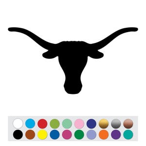 Vinyl Sticker Decal Texas Longhorns Bull Cow Horns Cattle Lone Star Flag DIY Sign Custom Personalized Gift Logo Shape