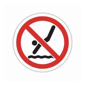 Vinyl Sticker Decal No Diving Swimming Pool Round Ban DIY Sign