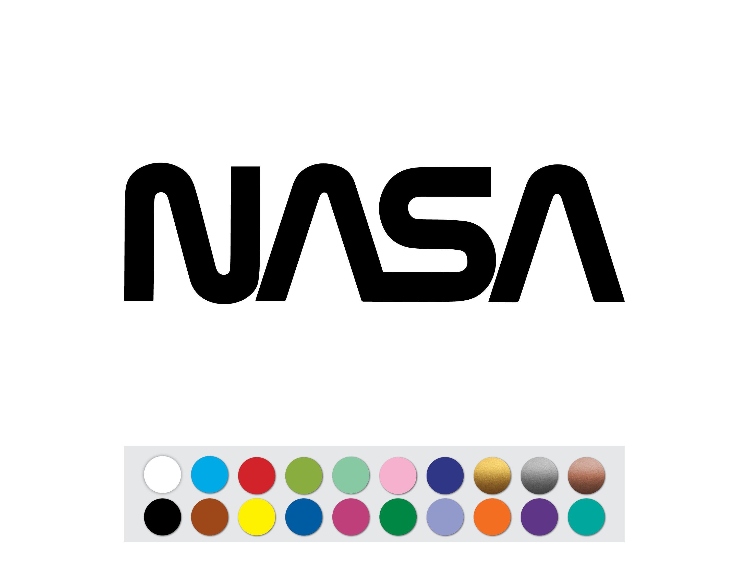 Vinyl Sticker Decal NASA Logo Text Worm Space Exploration DIY Sign Custom Personalized Gift Logo Shape