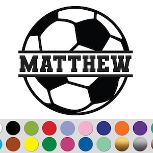 Soccer Ball Player Sport Name Custom Text Personalized sign bumper sticker decal