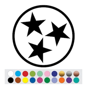 Vinyl Sticker Decal Tennessee Tristar State American Star Symbol DIY Sign