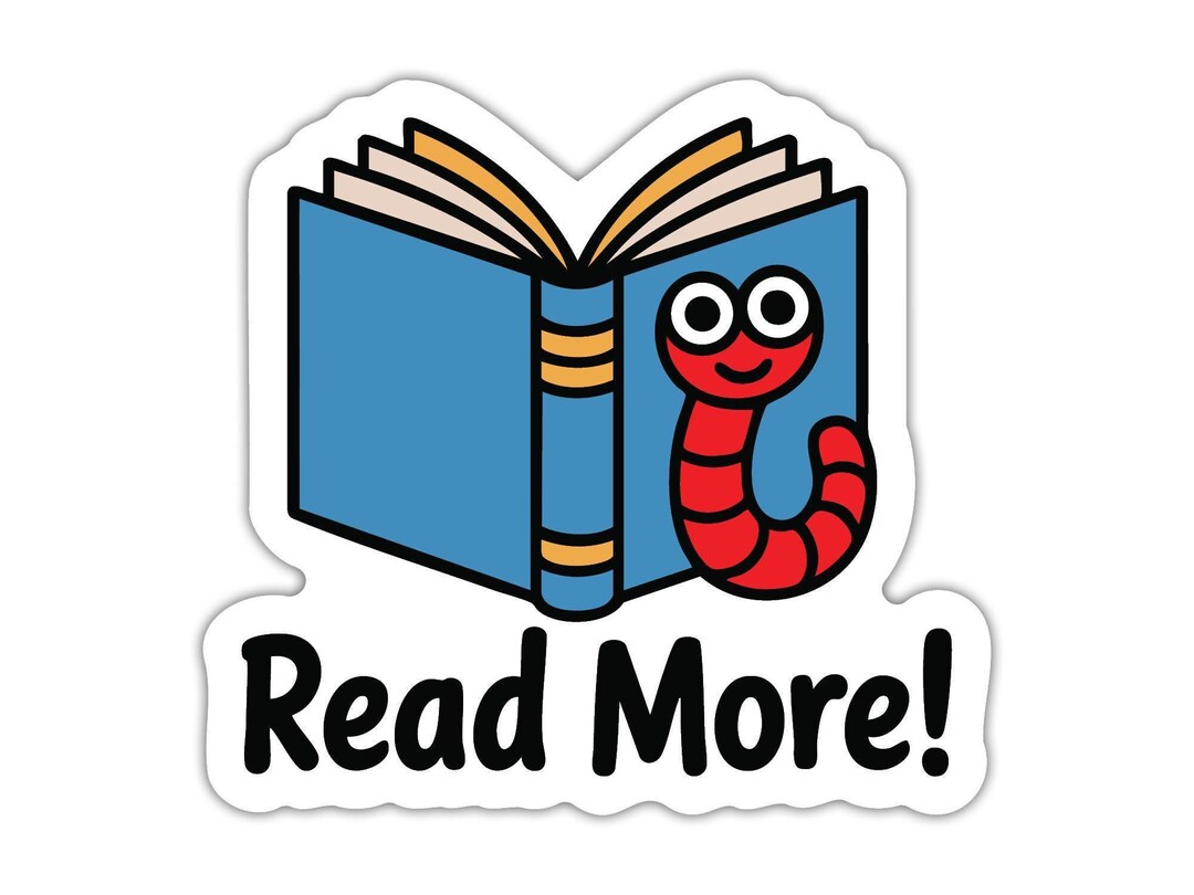 Vinyl Sticker Decal Read More Book Worm Bookworm Library School Sign - Etsy