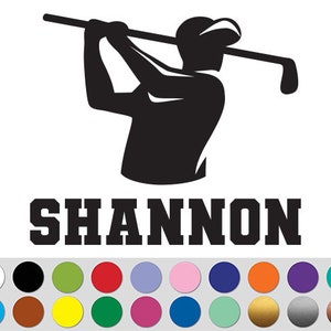 Golf Course Player Sport Names Custom Text Personalized sign bumper sticker decal