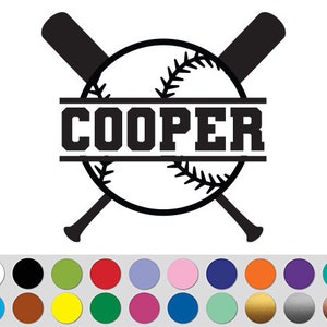 Baseball Bat Ball Player Sport Name Custom Text Personalized sign bumper sticker decal