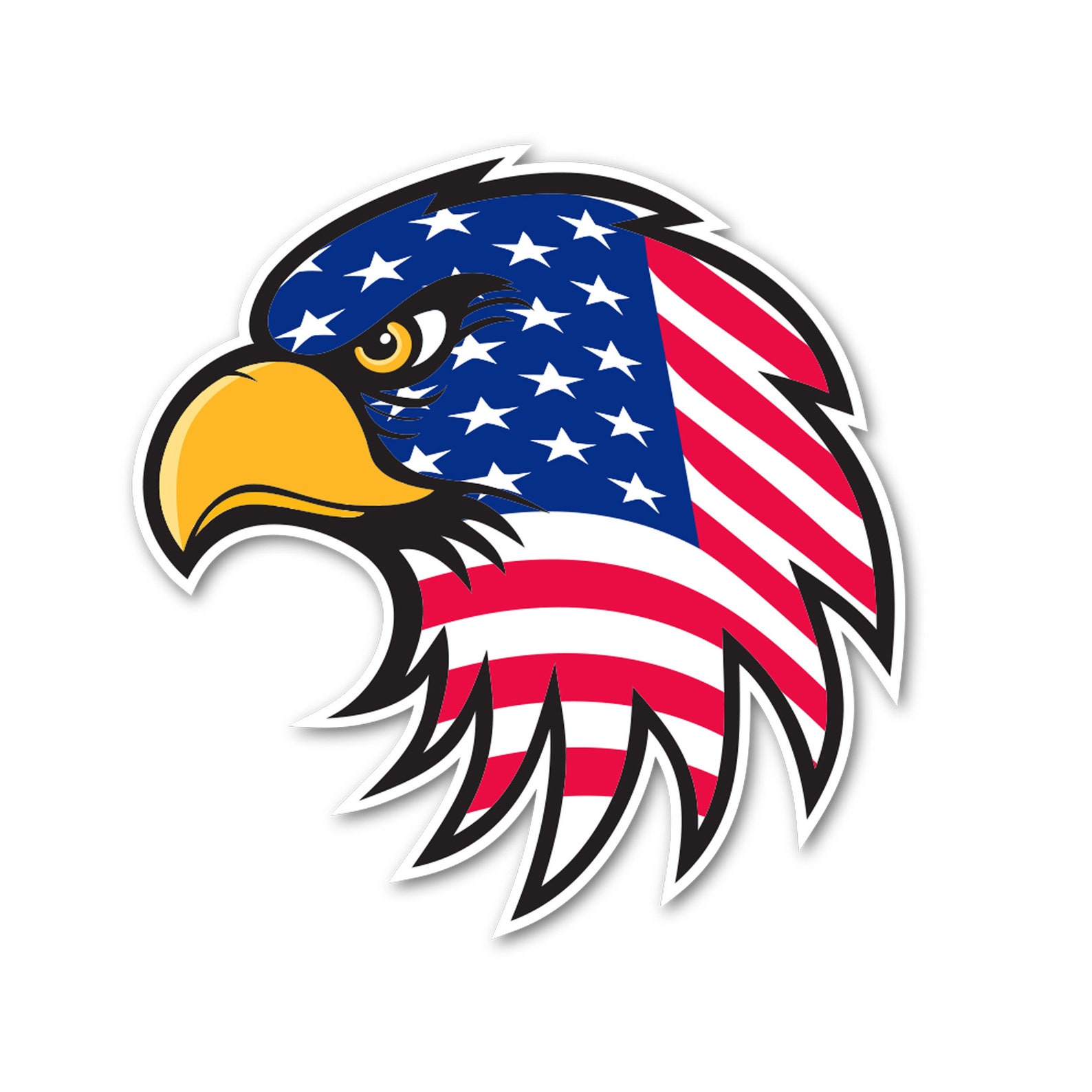 Eagle Hawk Head Patriot America US Flag Banner USA American Etsy