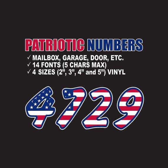 Patriotic Numbers Mailbox Usa American Flag Banner Garage Door Etsy