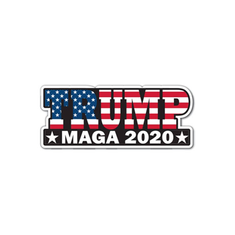 Trump MAGA 2020 Sticker American US flag  2016 7"x3"