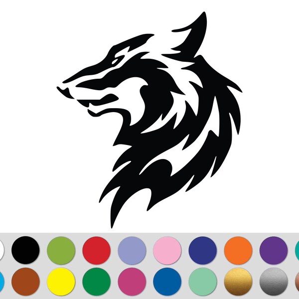LARGE-SIZED CAR DECAL - WOLF - 6 CHOICES
