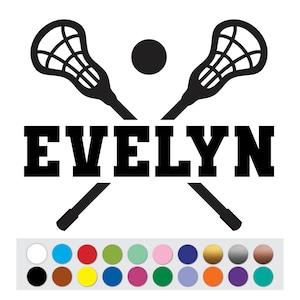 Vinyl Sticker Decal Lacrosse Stick Ball Player Sport Name Custom Sign