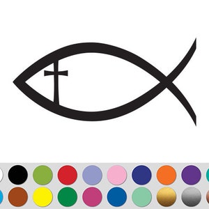 Christian Fish Jesus Christ Church Cross Faith Religion bumper sticker decal