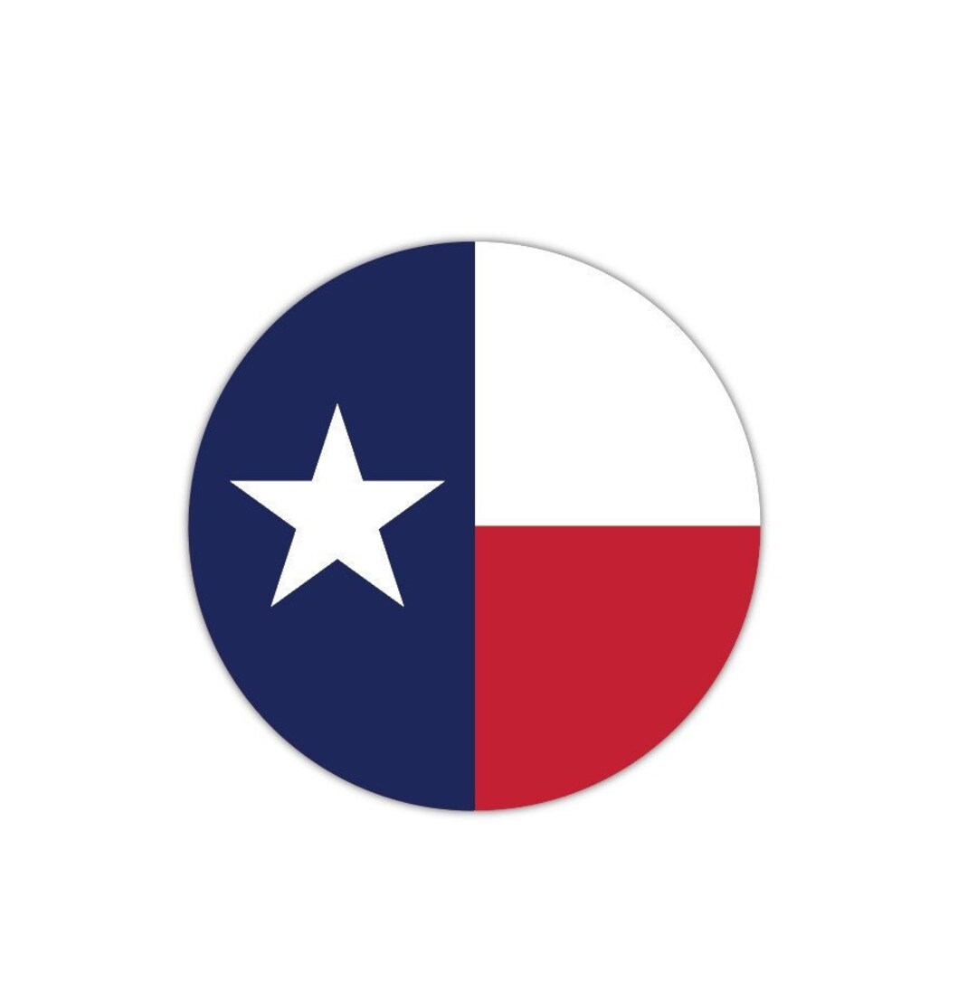 Texas Round Flag TX USA American Lone Star Banner High Grade Vinyl