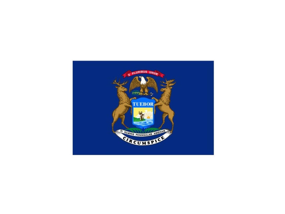 Michigan Flag State American Banner High Grade Vinyl Bumper Sticker ...