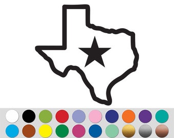 Texas Outlined State TX Lone Star Flag Banner map sign sticker decal