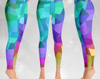 Rainbow Geo Yoga Leggings