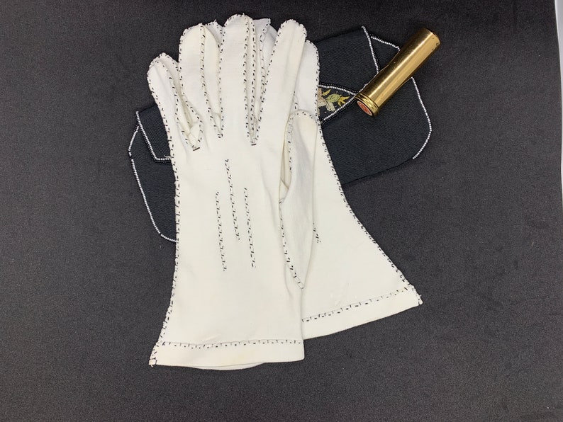 White cotton dress gloves vintage white gloves cloth gloves Etsy