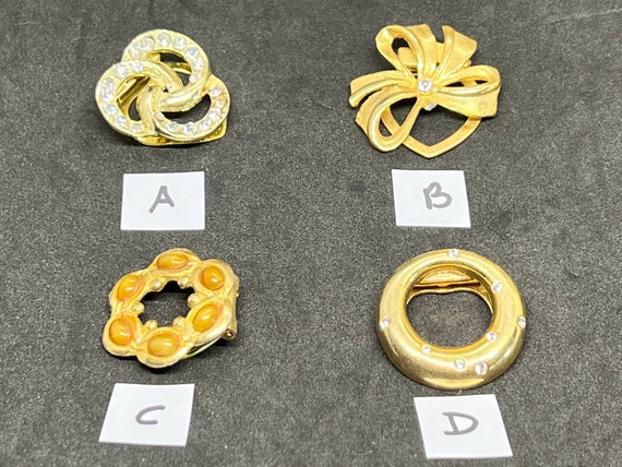 Gold Scarf Clip, Gold Scarf Ring, Scarf Clip, Scarf Ring, Scarf Brooch,  Scarf Pin, Scarf Buckle, Scarf Slide, 1950s 