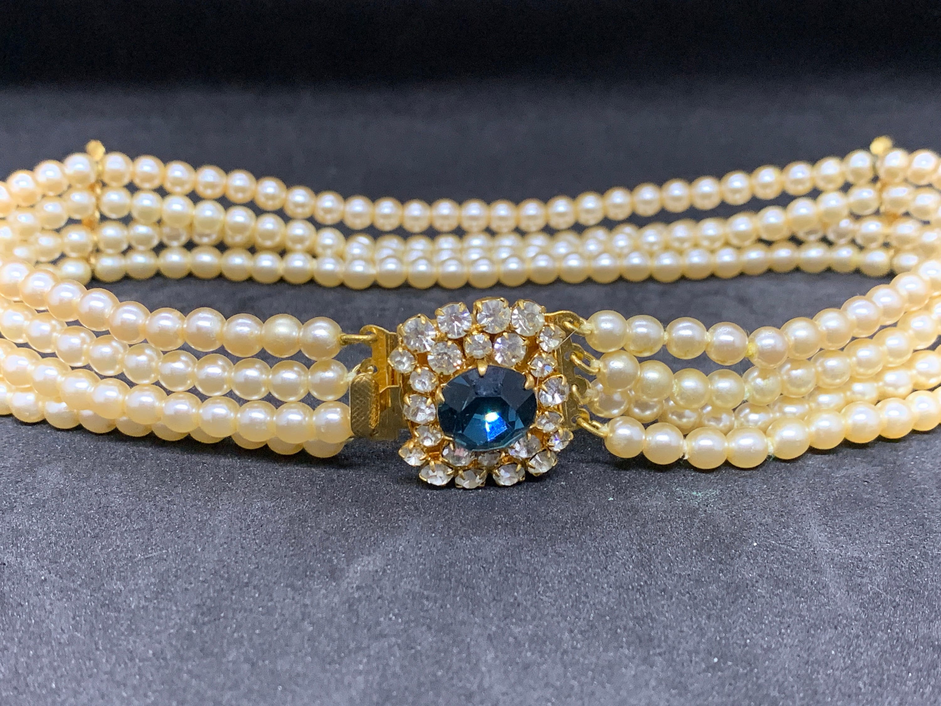 Pearl choker Princess Diana layered pearl necklace choker Etsy