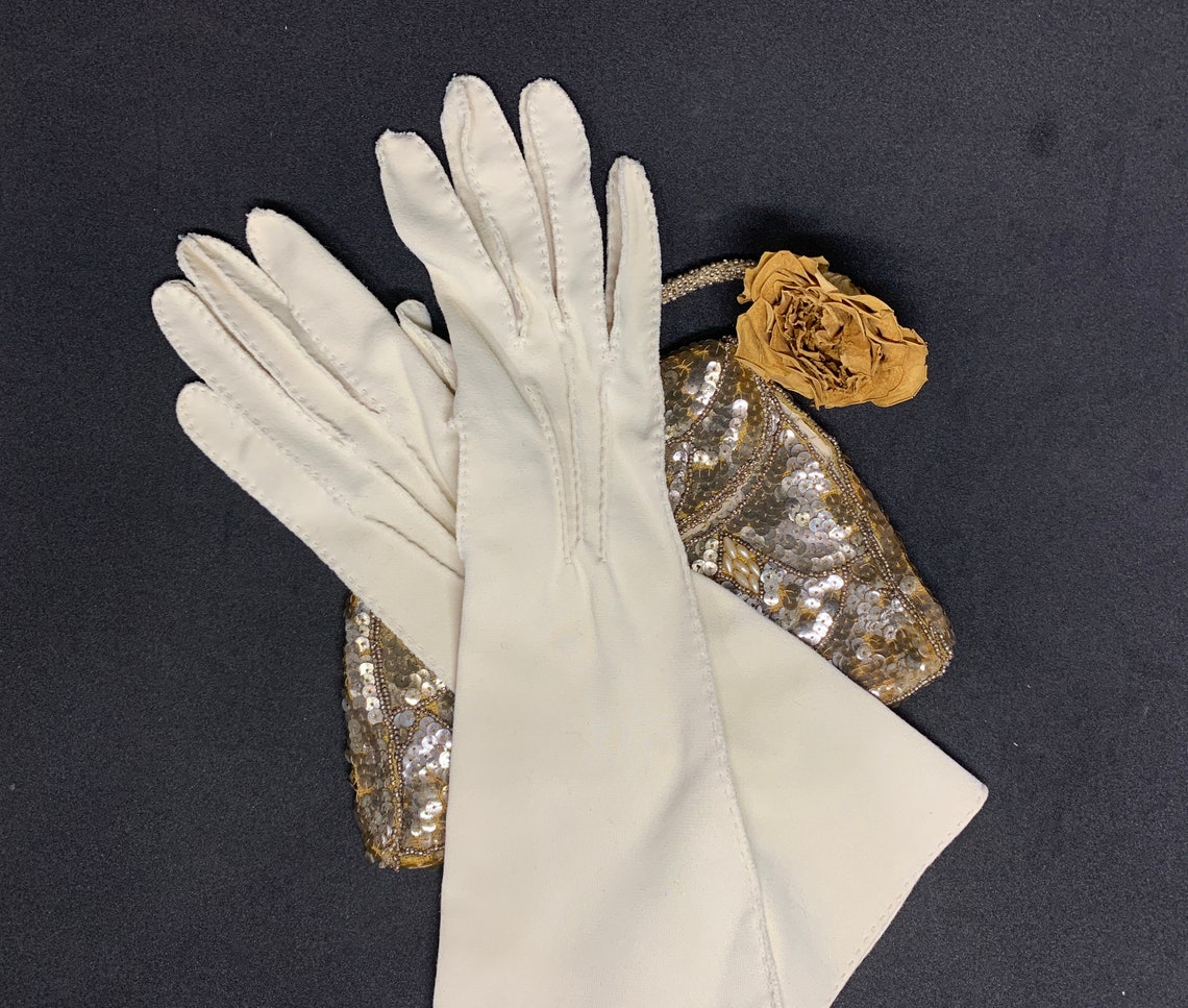 White cotton dress gloves opera gloves white long gloves Etsy