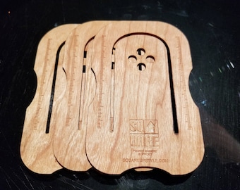 Paquete de 3 porta pañuelos de bolsillo: Accesorio de madera de cerezo, ultra discreto. Garantizado para siempre.