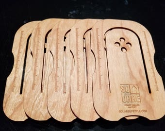 Paquete de 5 porta pañuelos de bolsillo: Accesorio de madera de cerezo. Ultradiscreto. Garantizado para siempre.