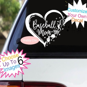 Baseball Mom Decal, Mom Decals For Cars, Mom Car Sticker, Mom Car Decal, Mom Car Window Sticker, Sports Mom Gift, Mom Bumper Sticker image 1