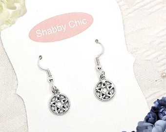 Pendientes de pentagrama, joyas wiccanas, pendientes ocultistas, pendientes de brujería, joyas de talismán, joyas paganas, joyas de brujas, pendientes góticos