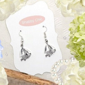 Boat Earrings, Sailboat Earrings, Sailing Gift, Nautical Earrings, Boating Gift, Nautical Gift, Sailor Gift, Anchor Gift, Gifts Under 5