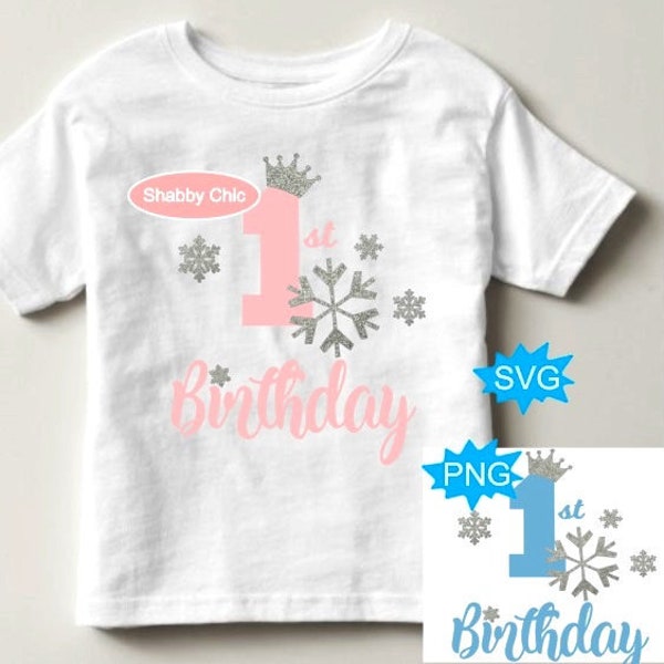 1st Birthday Svg, Snowflake Birthday Svg, First Birthday Svg, 1st First Birthday Girl Svg, 1st Birthday Png, First Birthday Png,Birthday Png