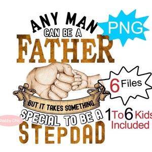 Stiefvader Png, 1-6 kinderen, Stiefvader Bundel Png, Stiefvader Sublimatie, Vaderdag Png, Vaderdag Sublimatie, Stiefvader Shirt Png