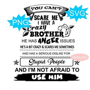 Frère Svg, Frère Svg Fou, Png Frère Fou, PNG Frère, Svg Frère Amusant, Frère Png Amusant, Sublimation Frère, Svg Frères Et Sœurs