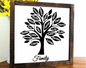 Family Tree SVG,Family Tree PNG,Family Tree,Cricut,Silhouette,,Keepsake,Home Decor,Printable Family Tree,DIY Family Tree,Mothers Day Gift