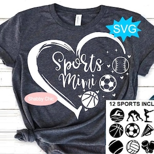 Sports Mimi Svg, 32 Sports Included, Sports Svg, Sports Shirt Svg, Mimi ...