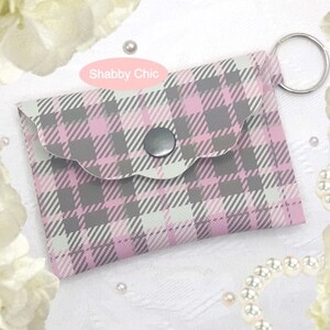 Monedero de monedas Plaid, Llavero de bolsa de monedas, Llavero de billetera de tarjeta, Monedero de monedas Plaid, Cambiar monedero, Llavero de titular de tarjeta, Regalo de plaid