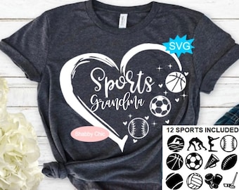Sports Grandma Svg, 32 Sports Included, Sports Svg, Sports Shirt Svg, Grandma Sports Svg, Basketball Grandma Svg, Hockey Grandma Svg