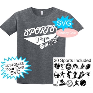 Sports Papa Svg, 20 esportes incluídos, Sports Svg, Sports Shirt Svg, Papa Sports Svg, Papa Shirt Svg, Hockey Papa Svg, Baseball Papa Svg