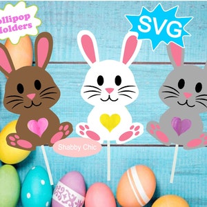 Bunny Lollipop Holder Svg, Easter Lollipop Holder SVG, Animals Candy Holder Svg, Bunny Lollipop Svg, Easter Lollipop Svg, Kids Easter Svg