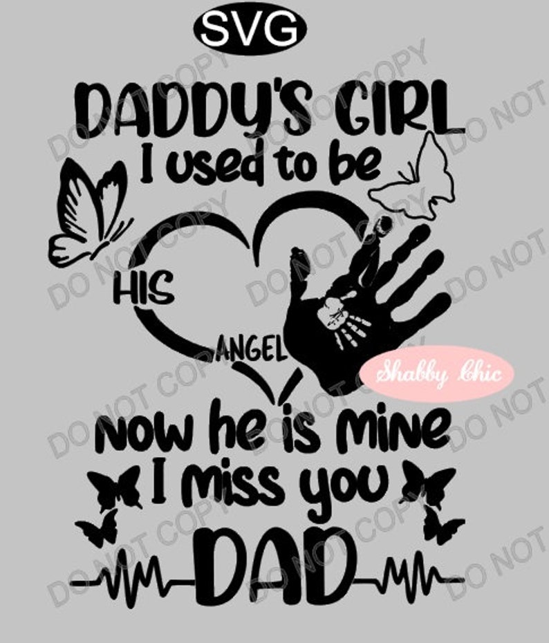 Download Daddys Little Girl PNG SVG Dad Father Daughter Memorial Shirt | Etsy