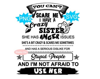 Sister Svg, Crazy Sister Svg, Crazy Sister Png, Sister Png, Sisters Forever Png, Sisters Svg for Tumbler, Sisters Cups Svg, Sister Cup Svg
