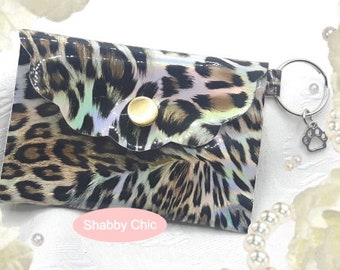 Animal Print Coin Purse, Coin Pouch keychain, Card Wallet Keychain, Womens Wallet, Change Purse, Cardholder Keychain, Animal Print Gift