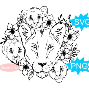 Leeuwin Svg, moeder zoon Svg, leeuwin en welp Svg, Lion Shirt sublimatie, Lion Mom Svg, moeder en dochter Svg, Lion Cup sublimatie