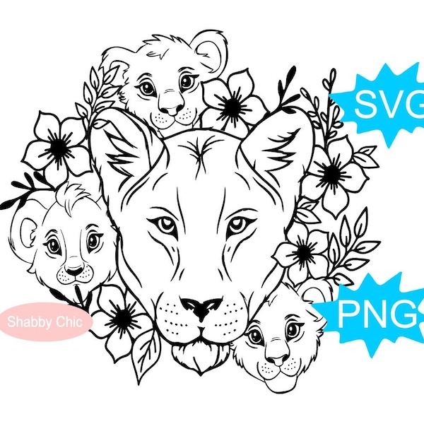 Lionne Svg, mère fils Svg, lionne et Cub Svg, Lion chemise Sublimation, Lion maman Svg, mère et fille Svg, Lion coupe Sublimation