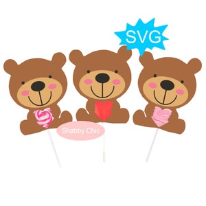 Bear Lollipop Svg, Sucker Svg, Valentines Day Lollipop Holder Svg, Bear Birthday Svg, Easter Lollipop Svg, Valentines Day Lollipop Svg,