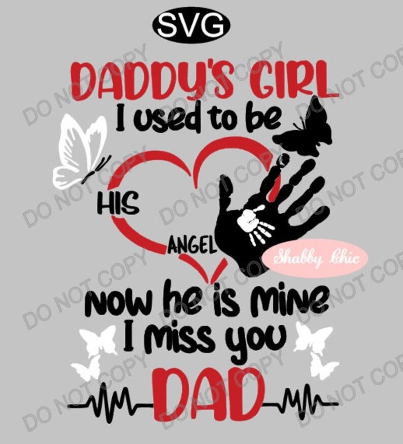Download Daddys Little Girl PNG SVG Dad Father Daughter Memorial Shirt | Etsy