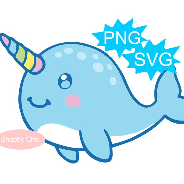 Narwhal Svg, Narwhal Png, Narwhal Clipart, Cute Narwhal, Narwhal Birthday Svg, Narwhal Birthday Png, Narwhal Birthday Party, Narwhal Print