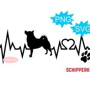 Schipperke Svg, Schipperke Png, Schipperke-sublimatie, Schipperke Clipart, hond Heart Beat Svg, hondenshirt png, Schipperke moeder png