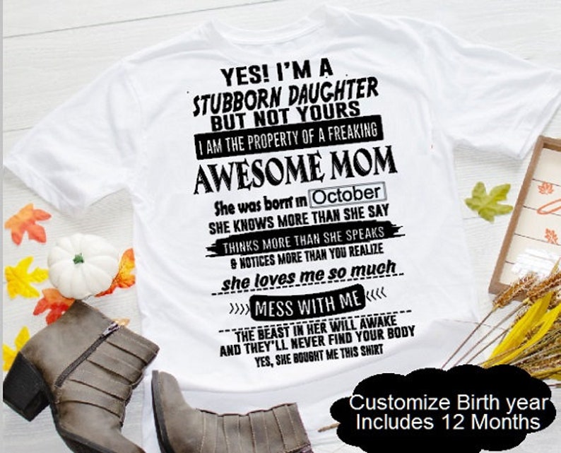 Stubborn Daughter / Awesome Mom Cricut Silhouette SVG | Etsy